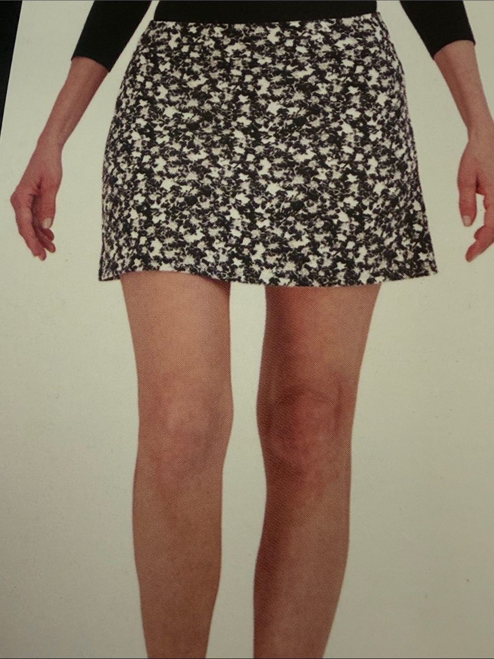 Black & White Floral Skort Windsor Terrace Tranquility by Colorado Clothing